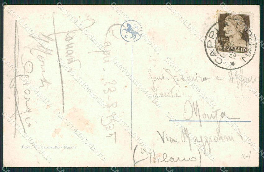 Napoli Capri Grotta Azzurra Barche cartolina KV2490 – retro