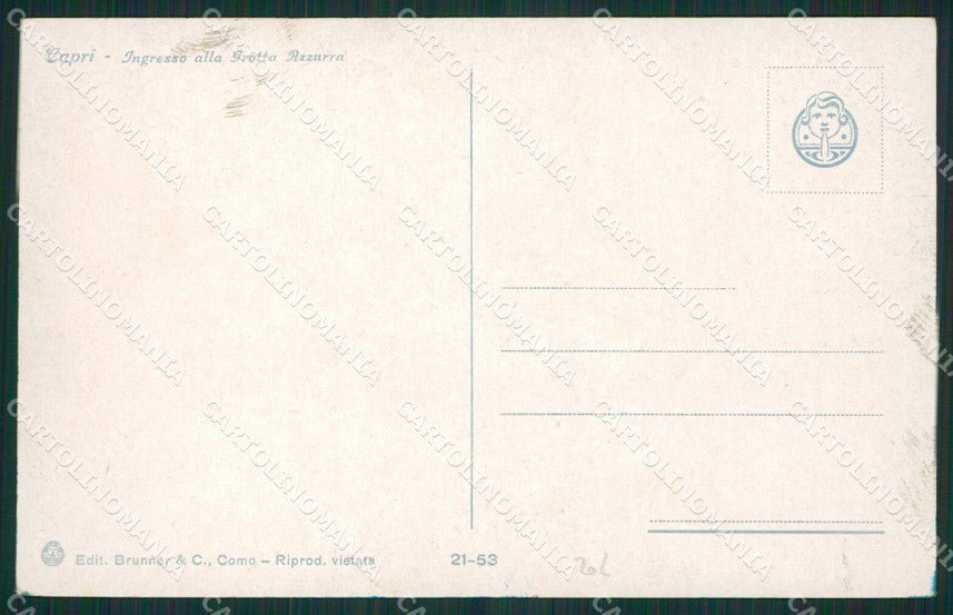 Napoli Capri Grotta Azzurra Barche cartolina KV2492 – retro