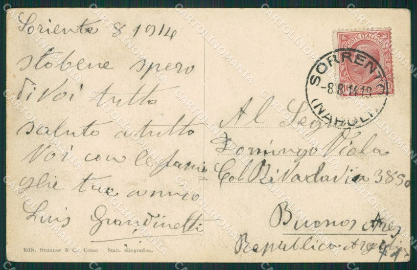 Napoli Sorrento cartolina KV2524 – retro