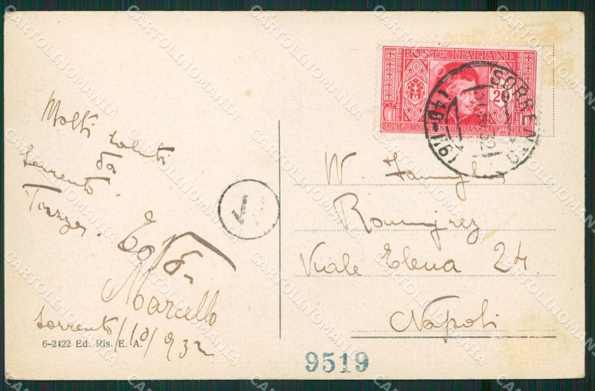 Napoli Sorrento cartolina KV2538 – retro