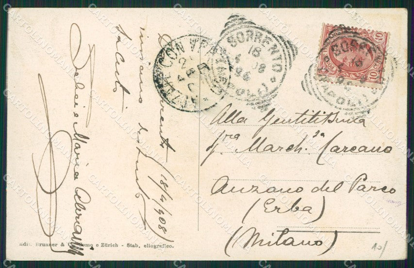 Napoli Sorrento cartolina KV2553 – retro