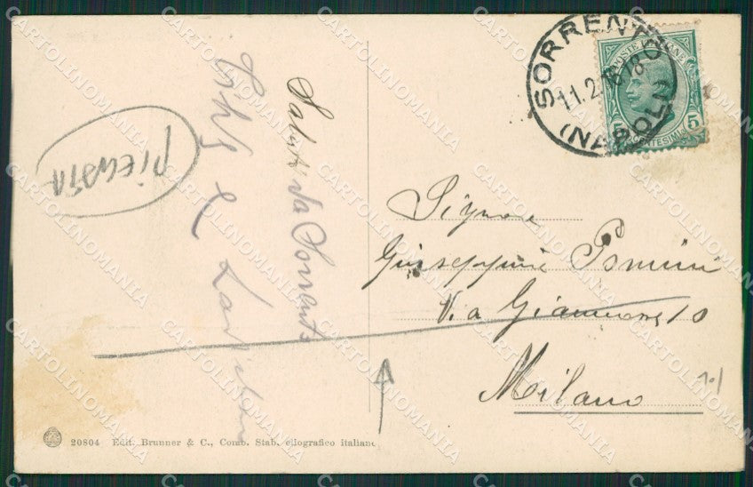 Napoli Sorrento PIEGATA cartolina KV2566 – retro