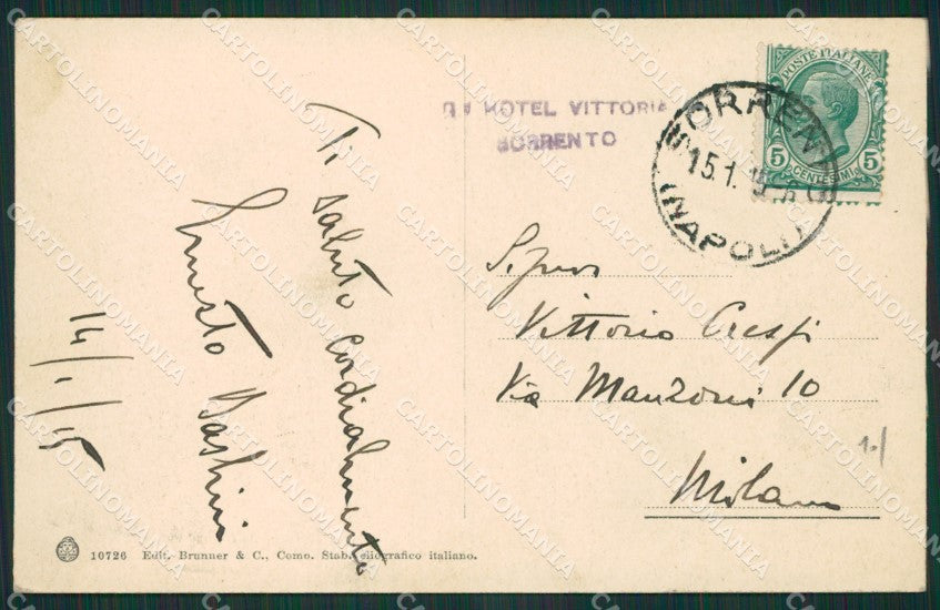 Napoli Sorrento cartolina KV2569 – retro