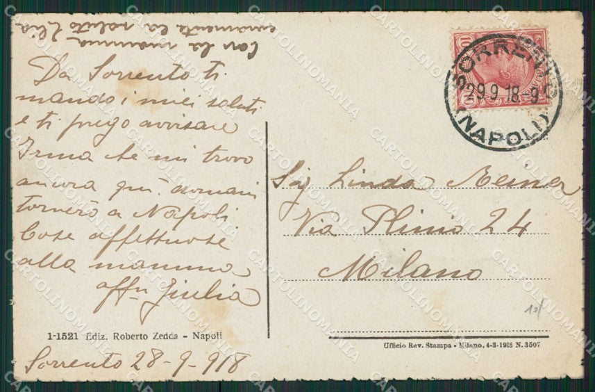 Napoli Sorrento cartolina KV2575 – retro