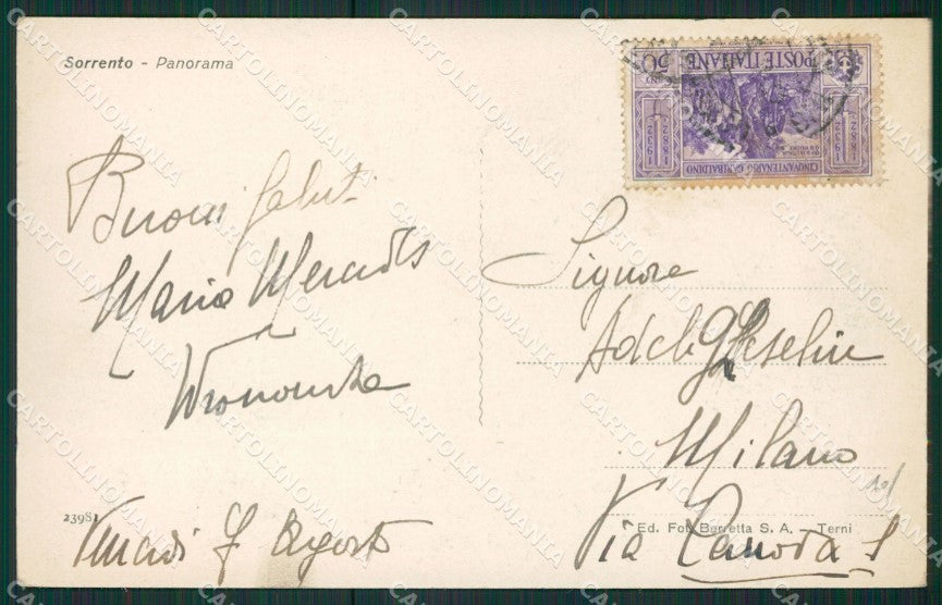 Napoli Sorrento cartolina KV2577 – retro