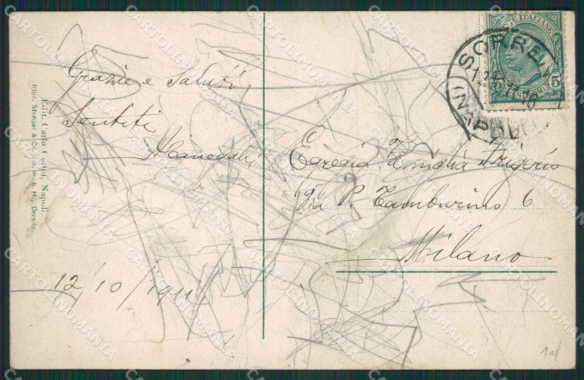 Napoli Sorrento cartolina KV2587 – retro