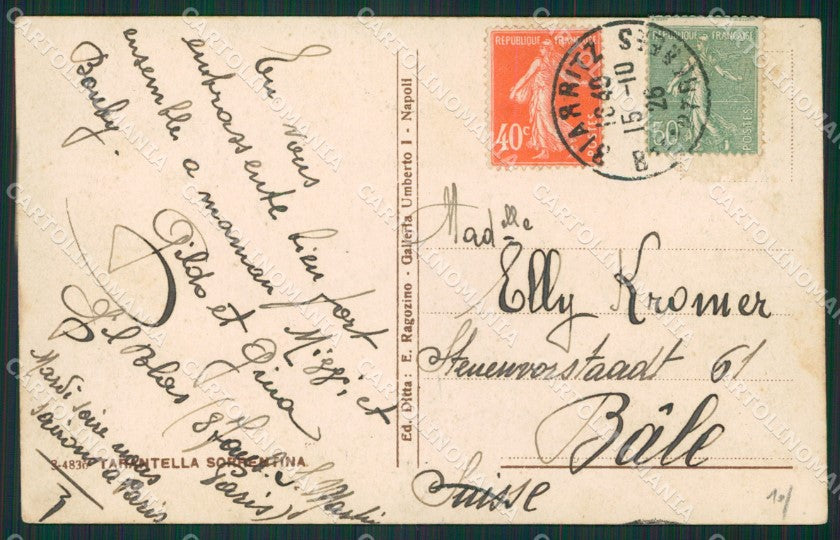Napoli Sorrento Costumi cartolina KV2593 – retro