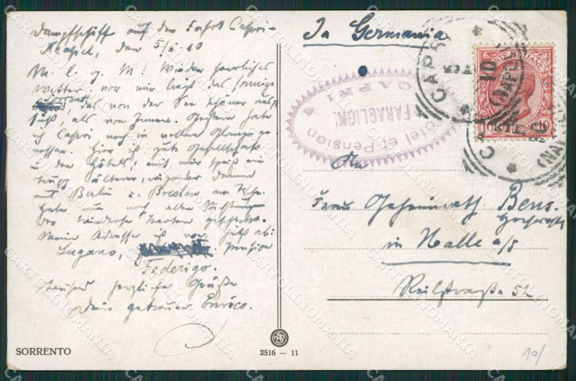 Napoli Sorrento Capre cartolina KV2597 – retro