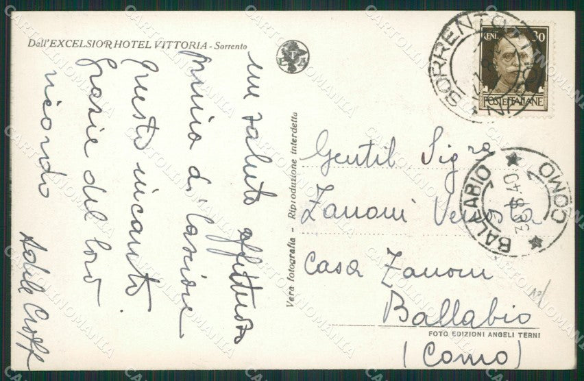 Napoli Sorrento Foto cartolina KV2616 – retro