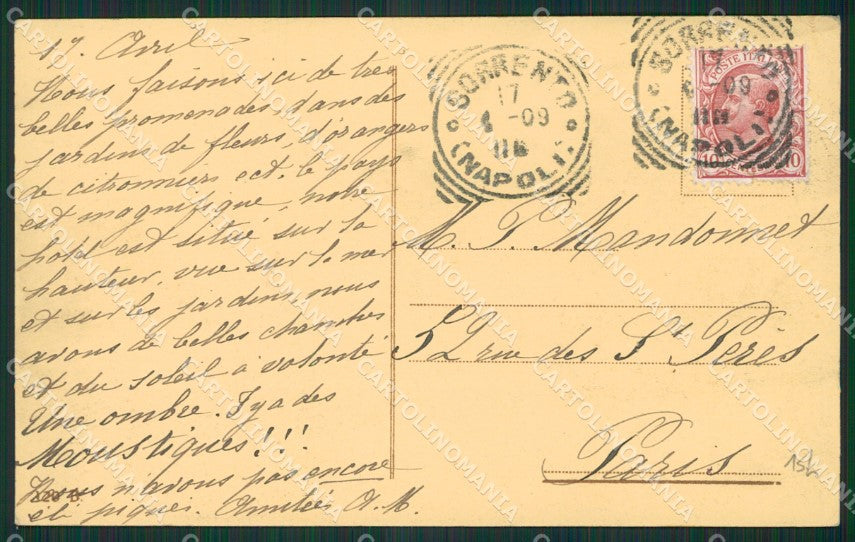 Napoli Sorrento Capodimonte Costumi cartolina KV2637 – retro