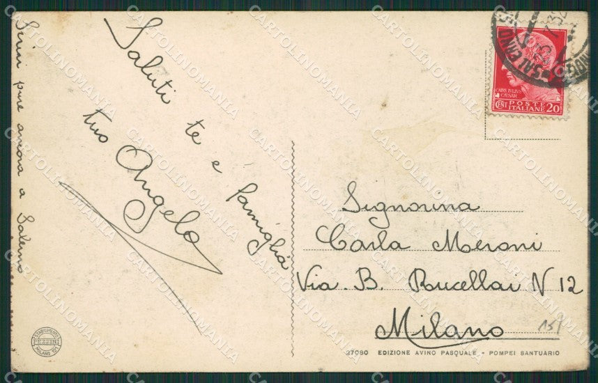 Napoli Pompei cartolina KV2779 – retro