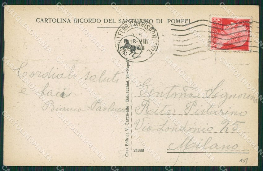 Napoli Pompei Saluti da cartolina KV2782 – retro