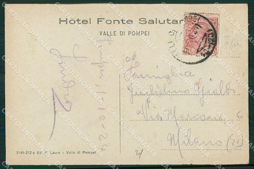Napoli Pompei cartolina KV2790 – retro