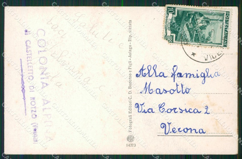 Vicenza Rotzo Castelletto di cartolina KV2884 – retro