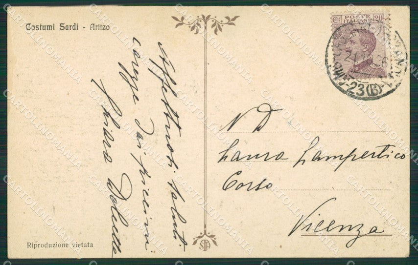 Nuoro Aritzo Costumi cartolina KV2988 – retro