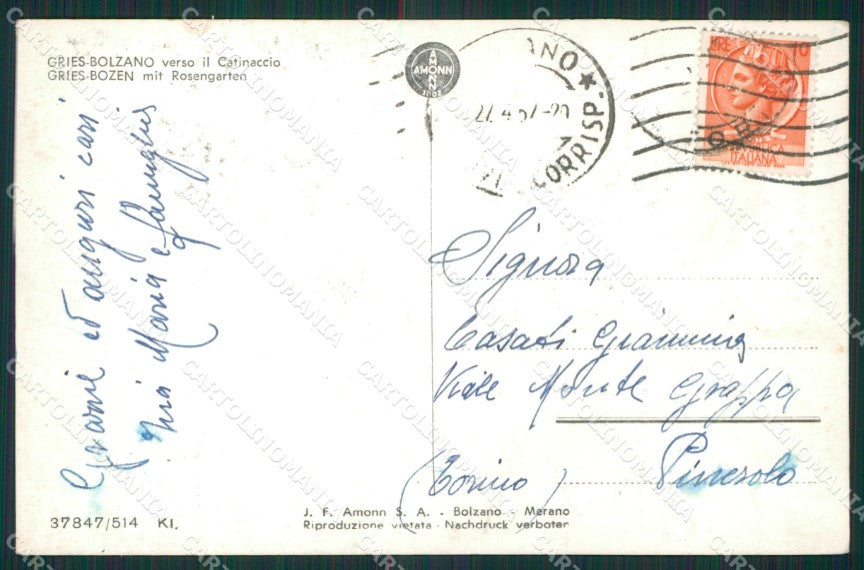 Bolzano Città Foto cartolina KV3032 – retro