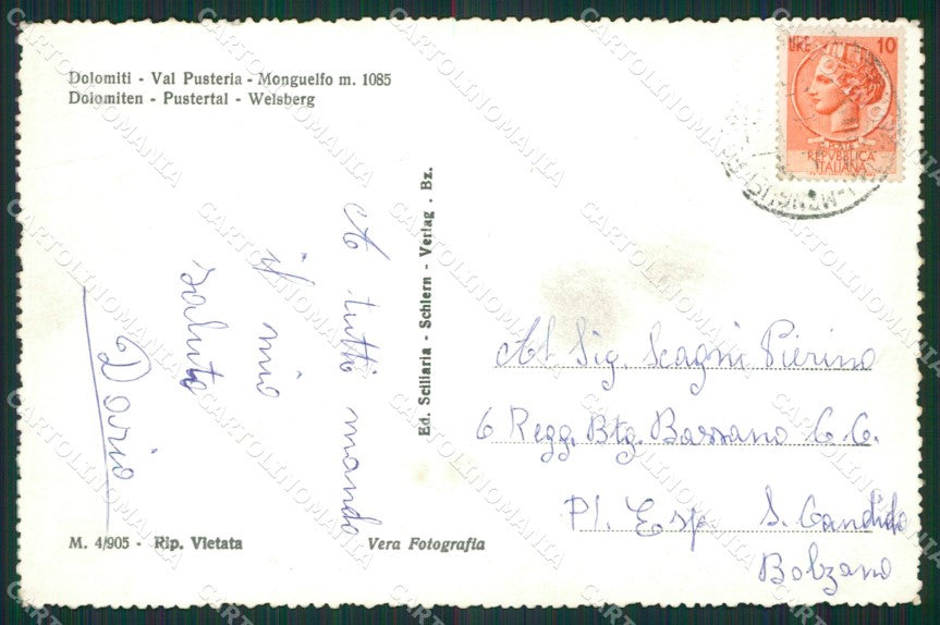 Bolzano Monguelfo PIEGA Foto cartolina KV3037 – retro