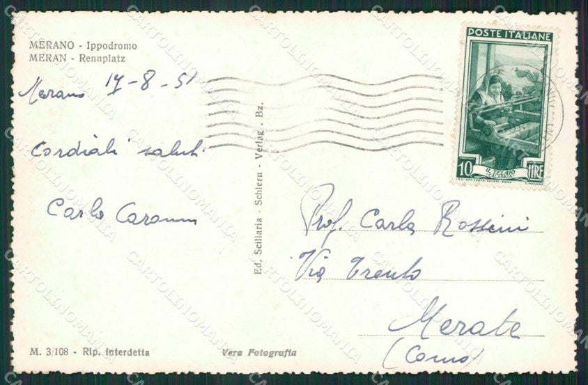 Bolzano Merano Ippodromo Foto cartolina KV3062 – retro