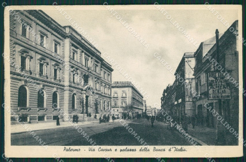 Palermo Città Banca d'Italia PIEGHE cartolina KV3066 – fronte