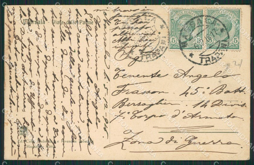 Trapani Marsala cartolina KV3153 – retro