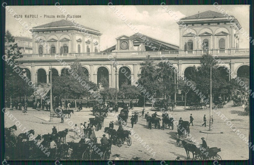 Napoli Città Stazione Carrozze cartolina KV3155 – fronte
