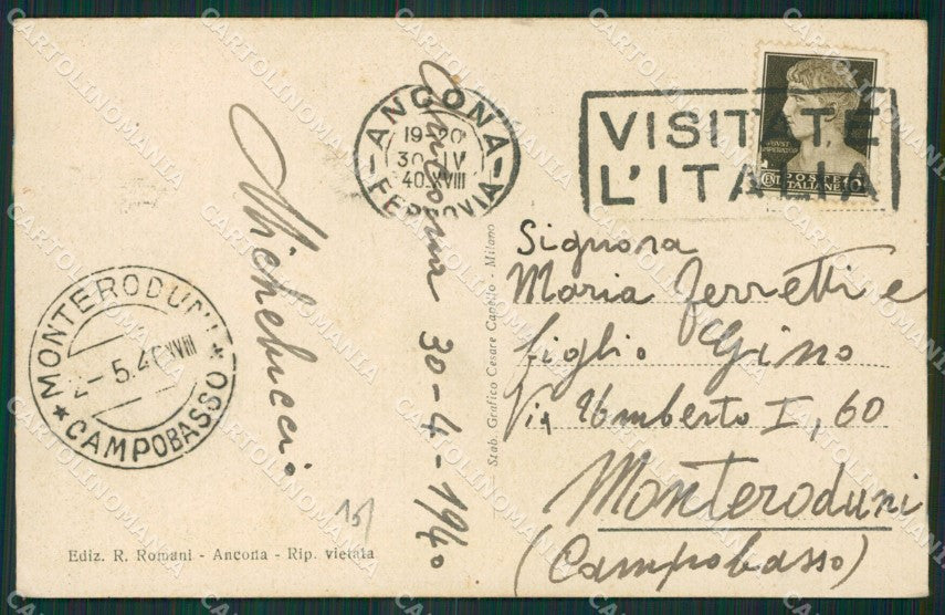 Ancona Città Navi cartolina KV3186 – retro