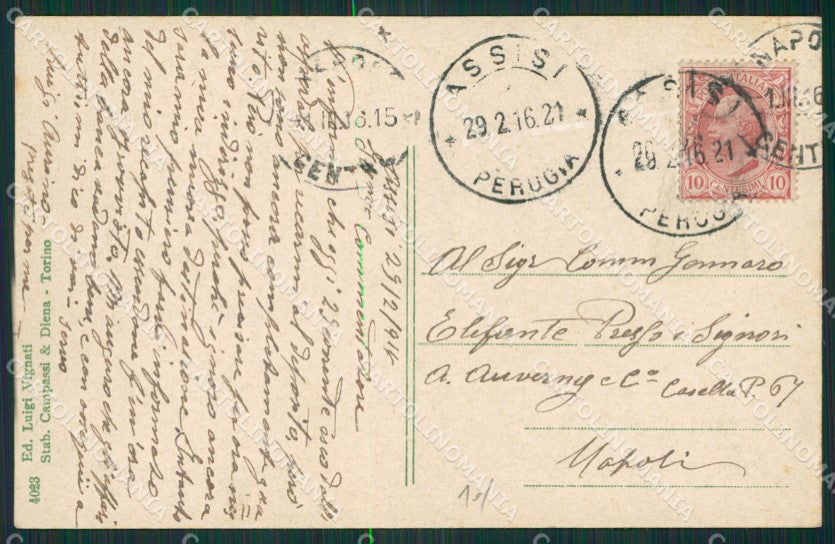 Perugia Assisi cartolina KV3204 – retro
