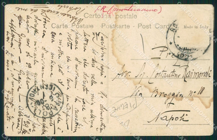 Frosinone Cassino Montecassino PIEGHE cartolina KV3247 – retro