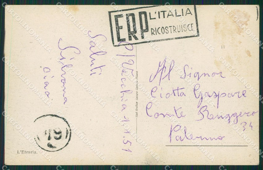 Roma Civitavecchia cartolina KV3263 – retro