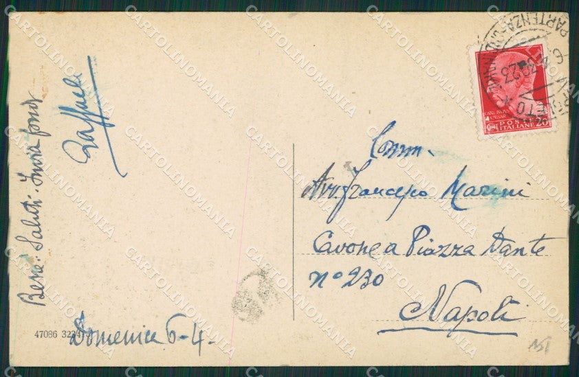 Perugia Spoleto Caserma cartolina KV3269 – retro