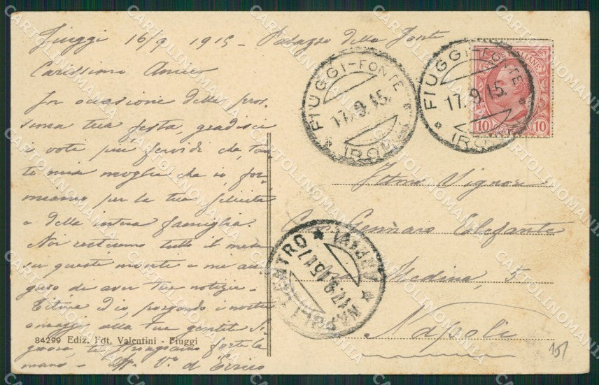 Frosinone Fiuggi cartolina KV3305 – retro