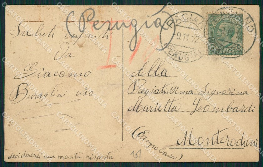 Perugia Paciano cartolina KV3313 – retro