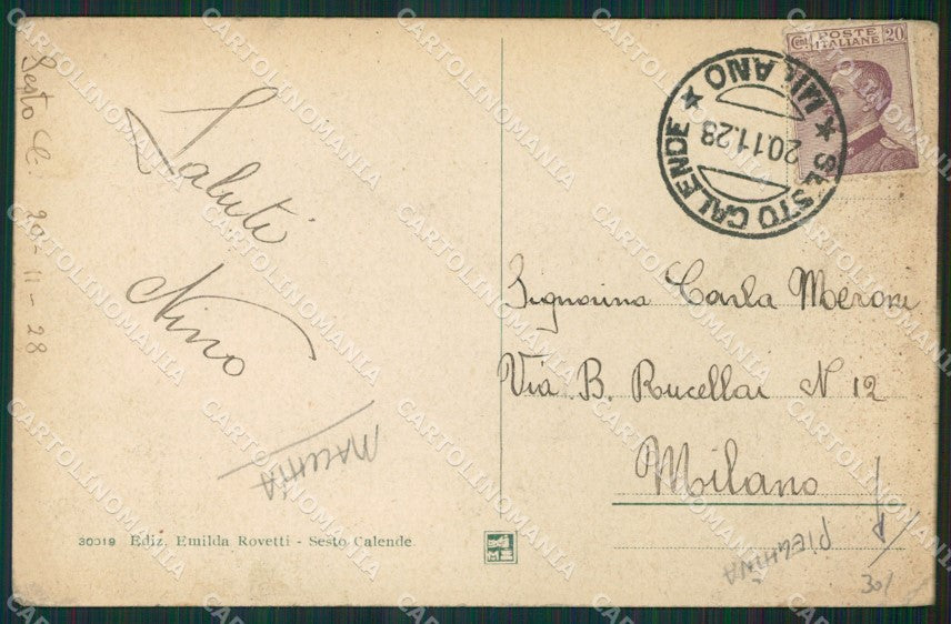 Novara Castelletto Ticino MACCHIA PIEGHINA cartolina KV3430 – retro