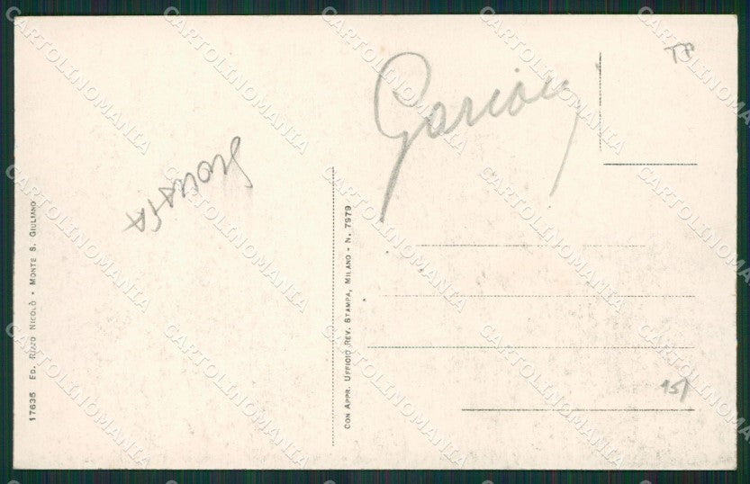 Trapani Monte San Giuliano SCOLLATA cartolina KV3440 – retro