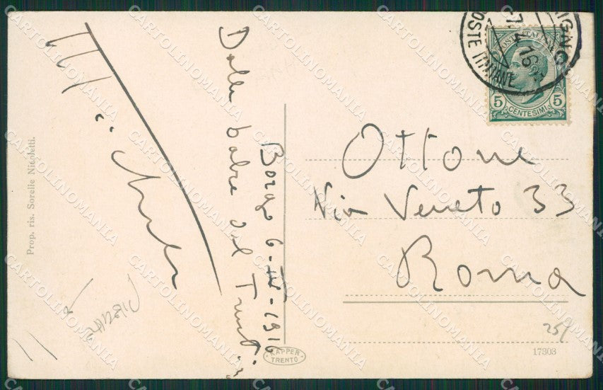 Trento Borgo Valsugana PIEGHE cartolina KV3442 – retro