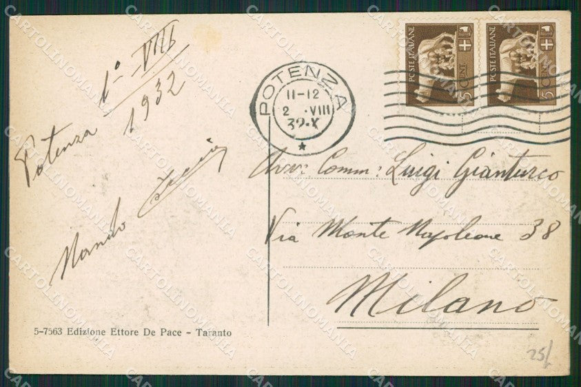 Potenza Città cartolina KV3471 – retro