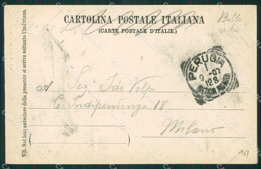Perugia Città cartolina KV3496 – retro
