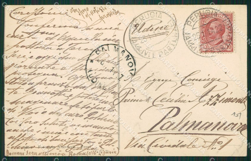 Perugia Città cartolina KV3498 – retro