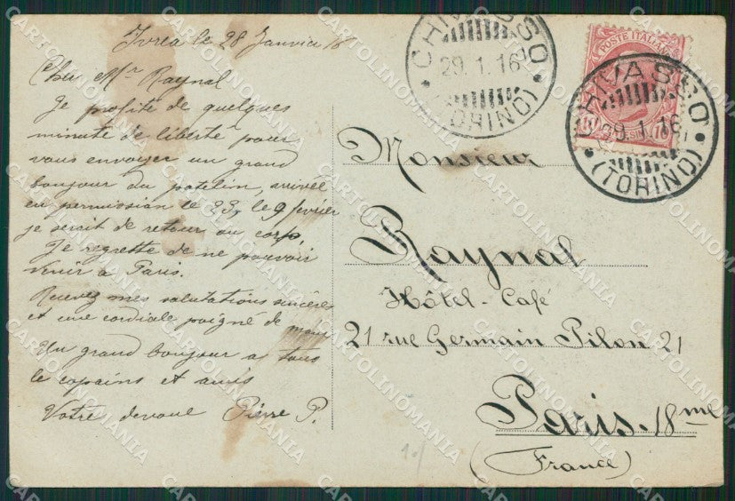 Torino Ivrea cartolina KV3519 – retro