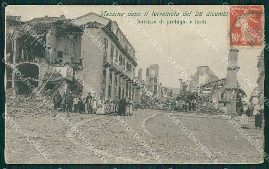 Messina Città Terremoto SCOLLATA cartolina KV3521 – fronte