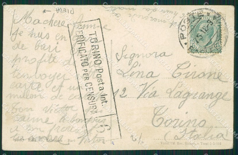 Bari Città PIEGA cartolina KV3535 – retro