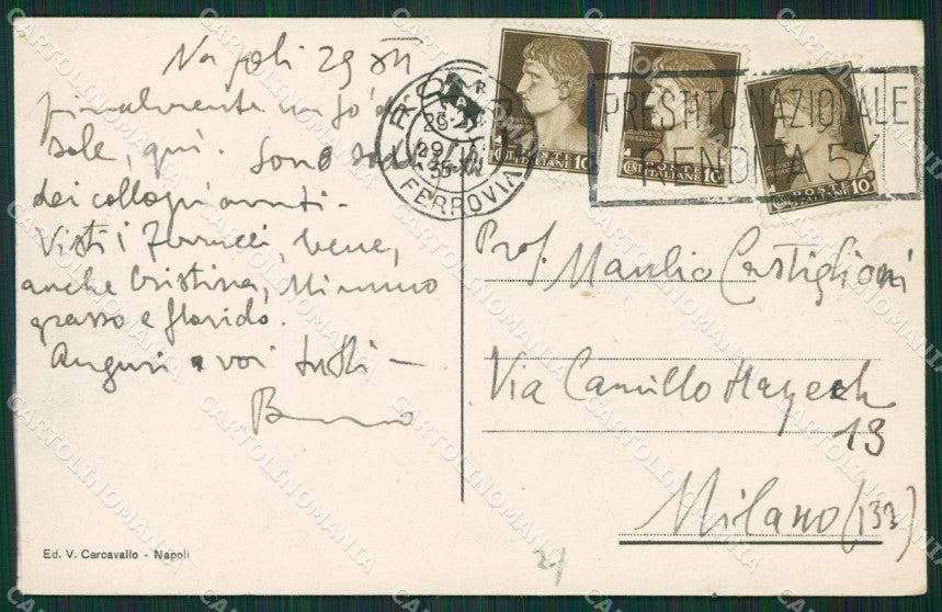 Napoli Città cartolina KV3560 – retro