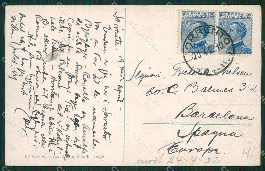 Salerno Amalfi cartolina KV3567 – retro