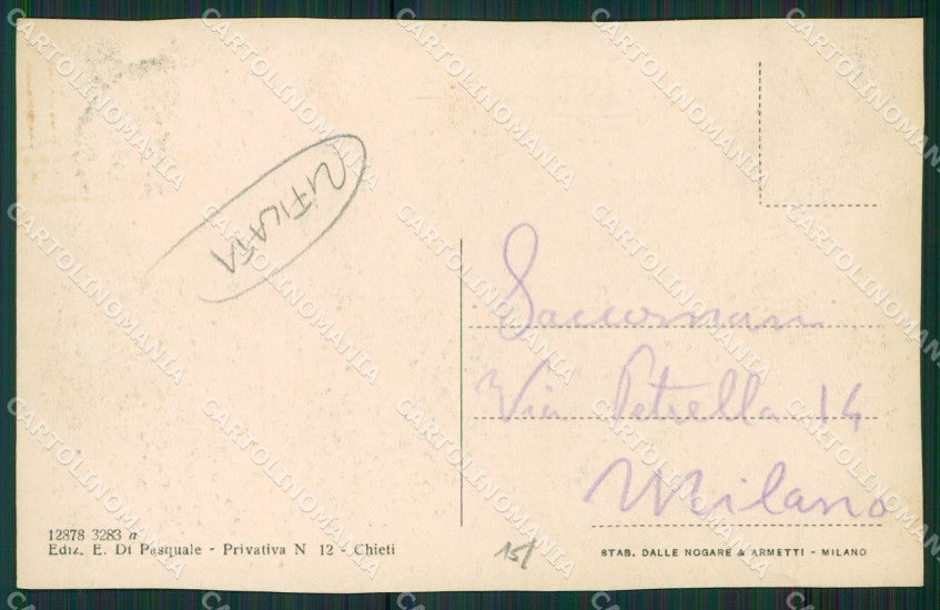 Chieti Città RIFILATA cartolina KV3653 – retro