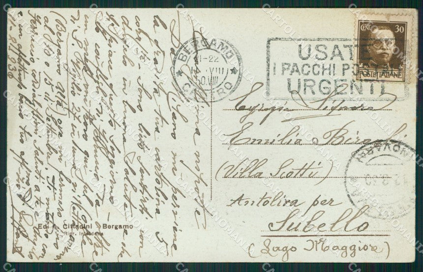 Bergamo Colle San Vigilio cartolina KV3750 – retro