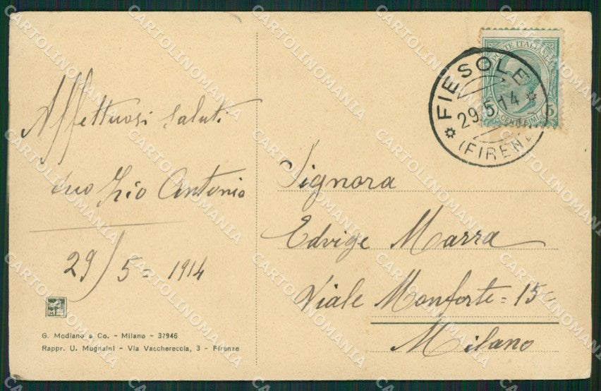 Firenze Fiesole cartolina KV3753 – retro