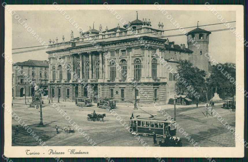 Torino Città Palazzo Madama Tram cartolina KV3765 – fronte
