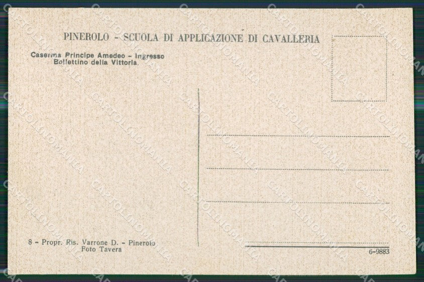Torino Pinerolo Caserma cartolina KV3779 – retro