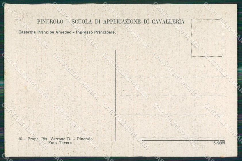 Torino Pinerolo Caserma cartolina KV3781 – retro