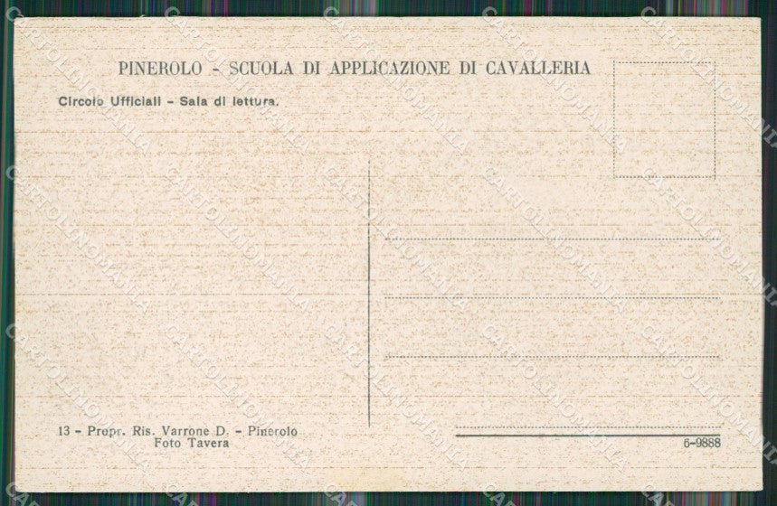 Torino Pinerolo Caserma cartolina KV3784 – retro